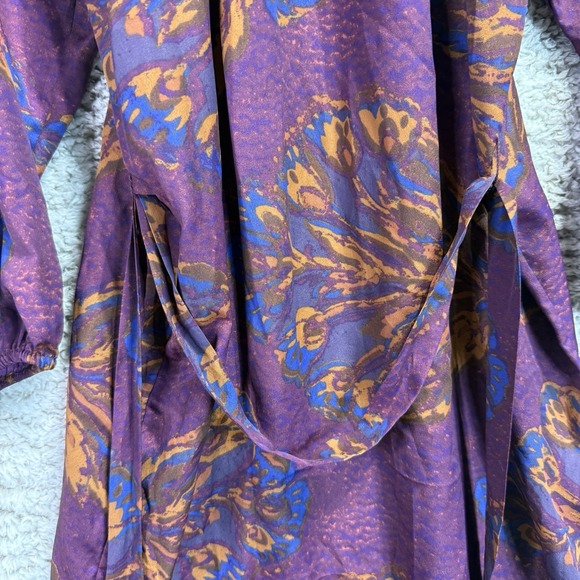 Tucker‎ For Target Dress Womens XS Floral Button Front Shirt Women Smocked Belt - Picture 4 of 9